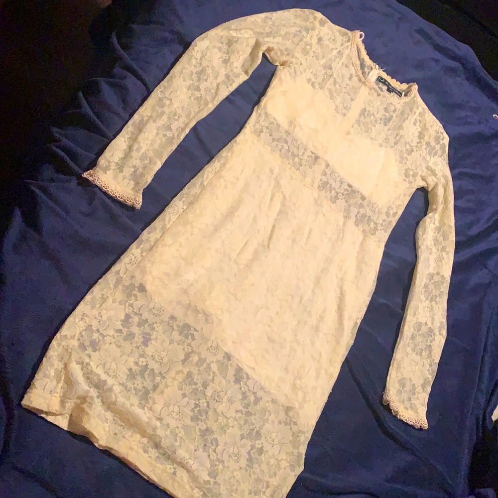 Lace Off White Mini Dress